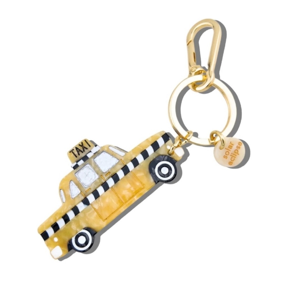 New Nordstrom Solar Eclipse Hand-painted NYC Yellow Taxi Keychain Bag Charm